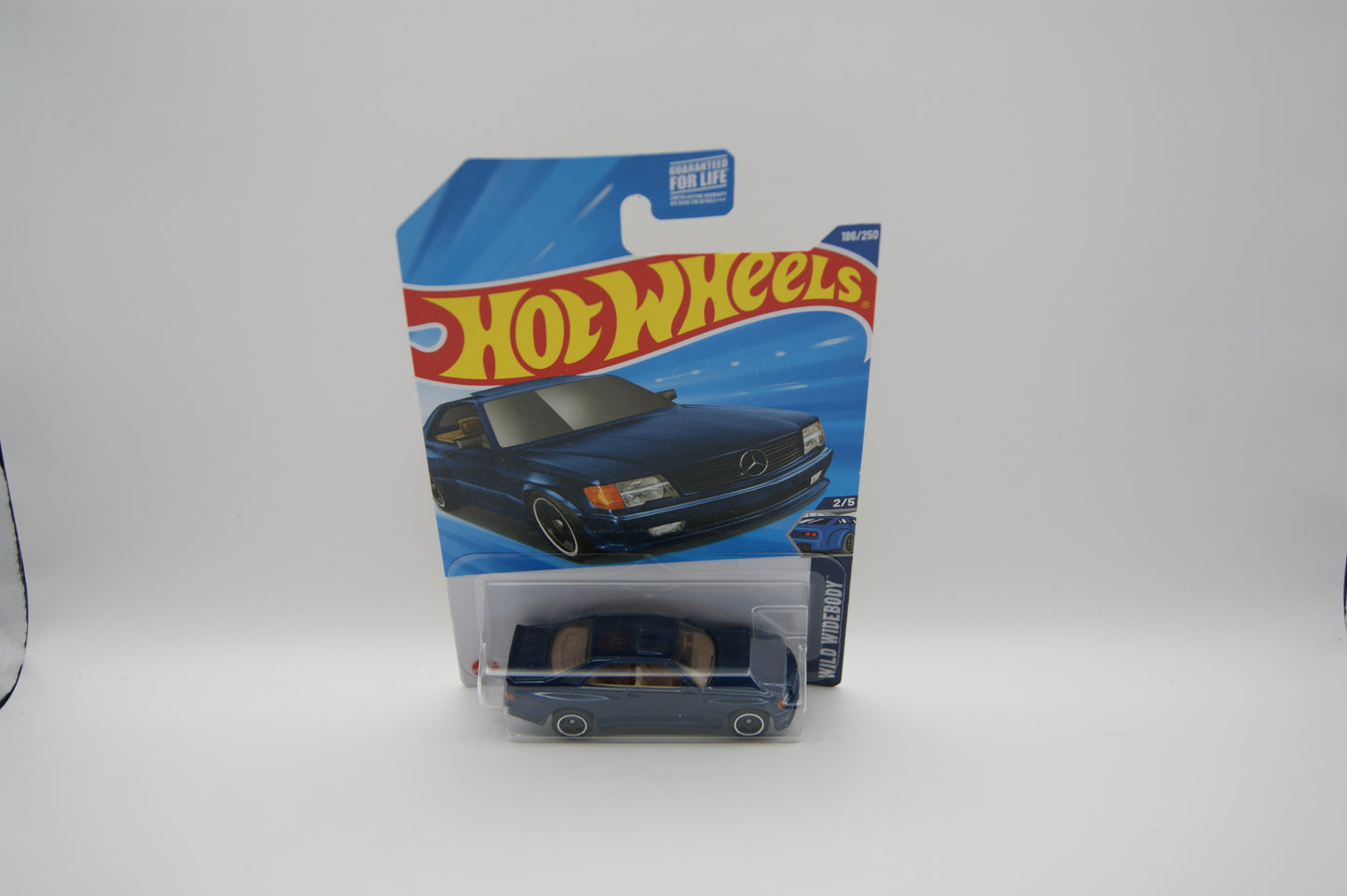 Hot Wheels ’89 Mercedes-Benz 560 SEC AMG 2025 Wild Widebody #186/250 US Long Card OVP