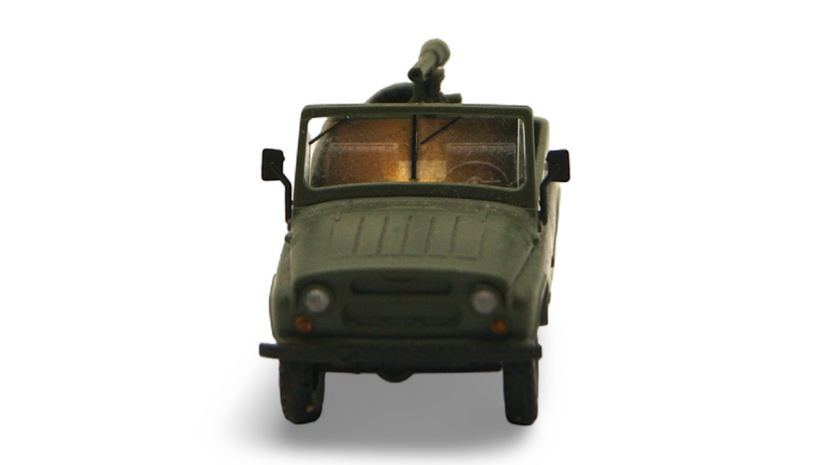 Busch UAZ 469 Fallschirmjäger mit Geschütz 1:87 H0 Militärfahrzeug
