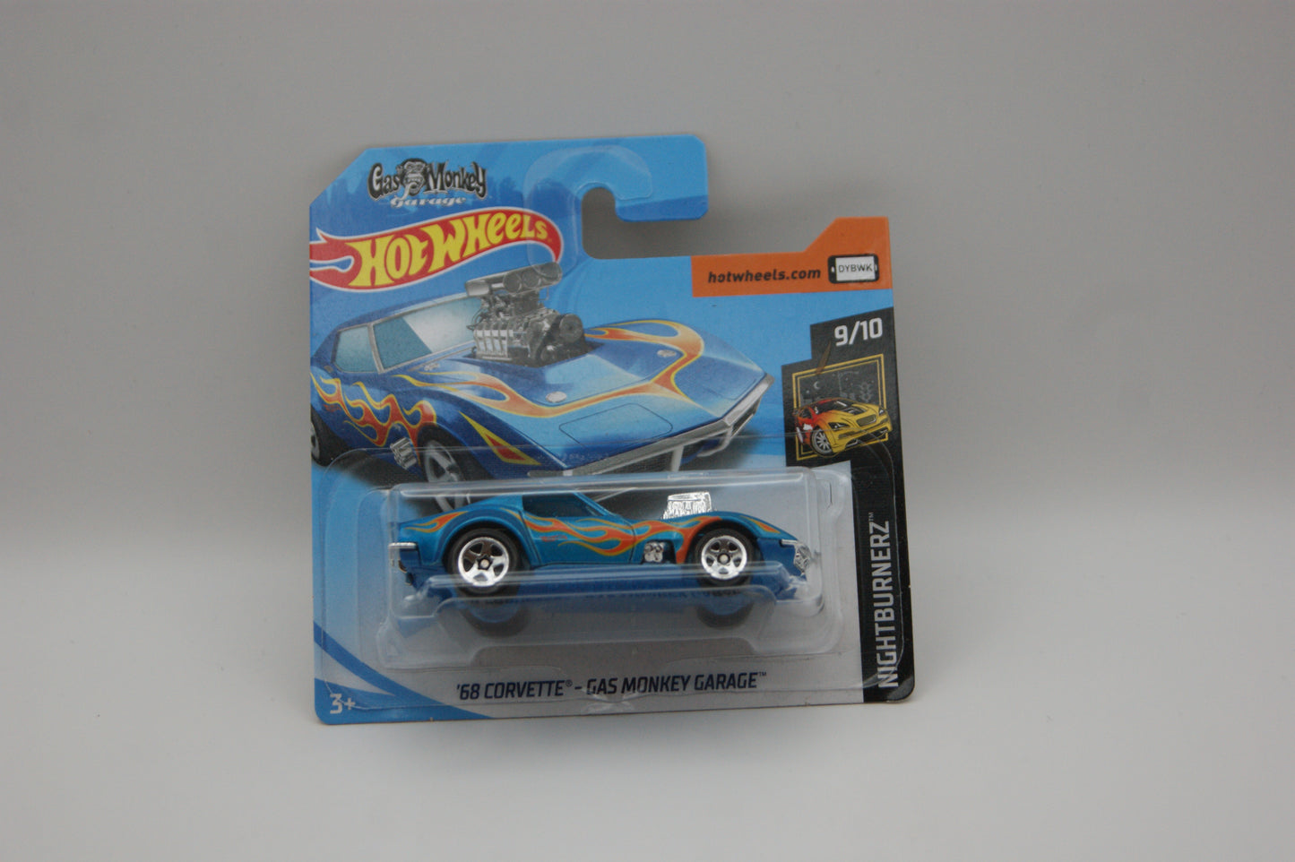 Hot Wheels ’68 Corvette Gas Monkey Garage 2018 Nightburnerz 9/10 Short Card OVP
