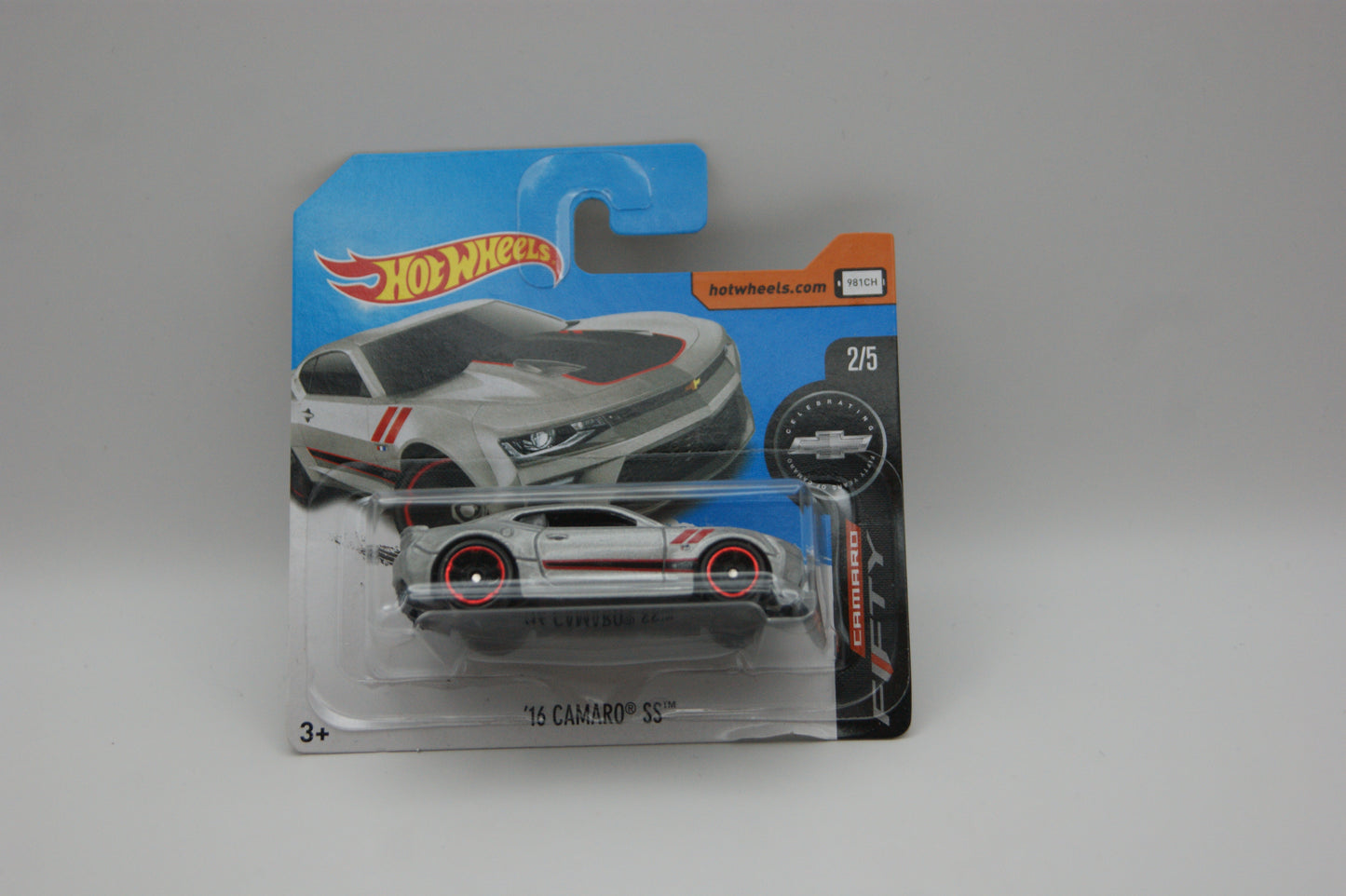 Hot Wheels ’16 Camaro SS 2017 Camaro Fifty 2/5 155/365 Silber Short Card OVP