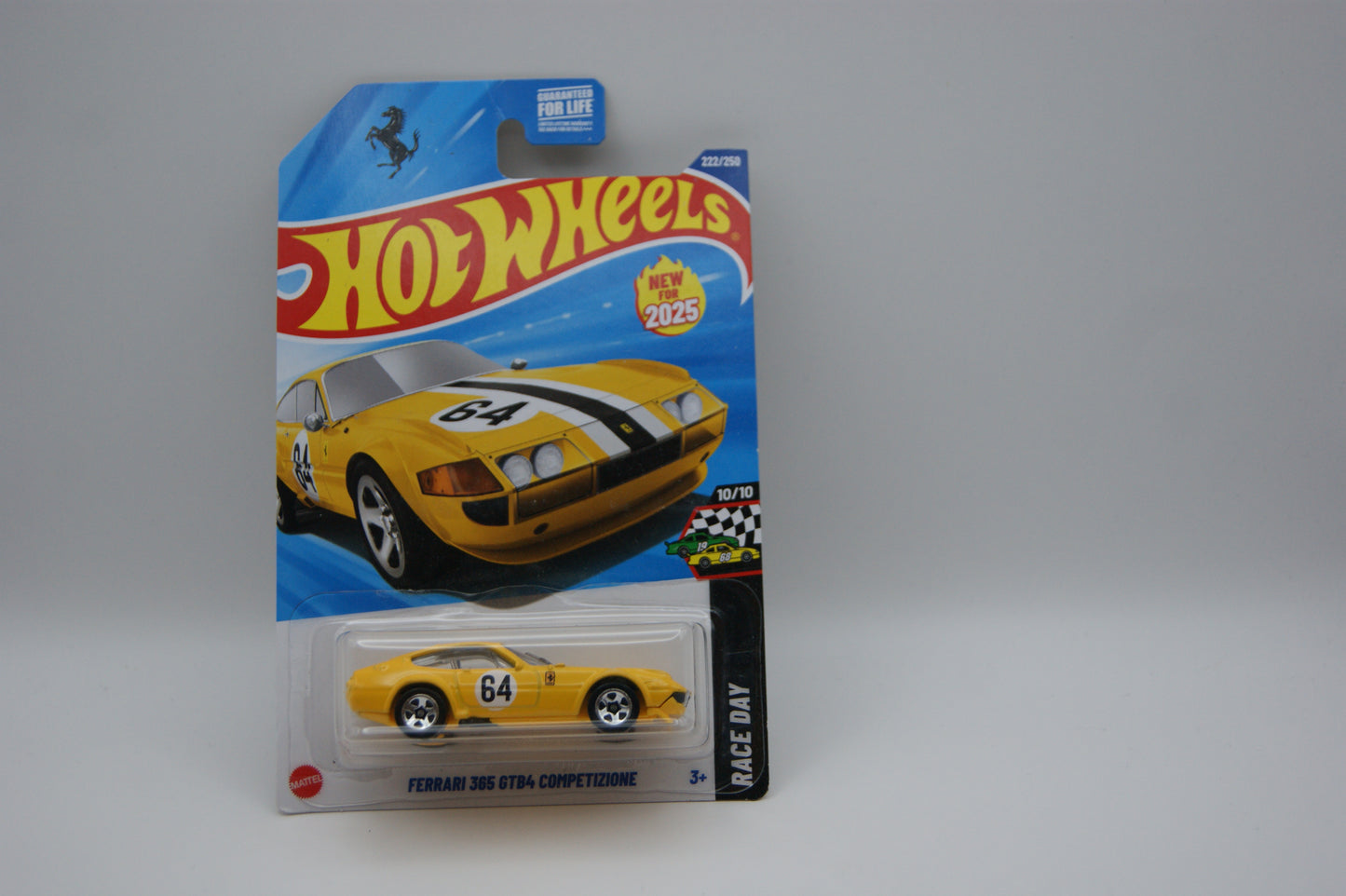 Hot Wheels Ferrari 365 GTB4 Competizione 2025 Race Day 10/10 222/250 Gelb OVP
