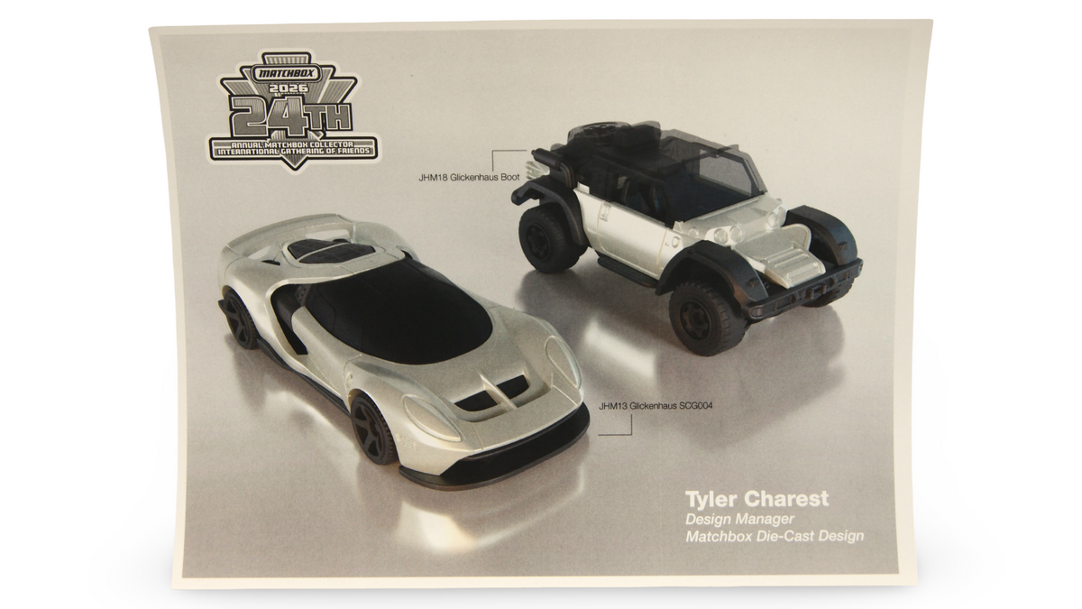 Matchbox Gathering 2026 Tyler Charest Glickenhaus Designer Sheet A4 unsigniert