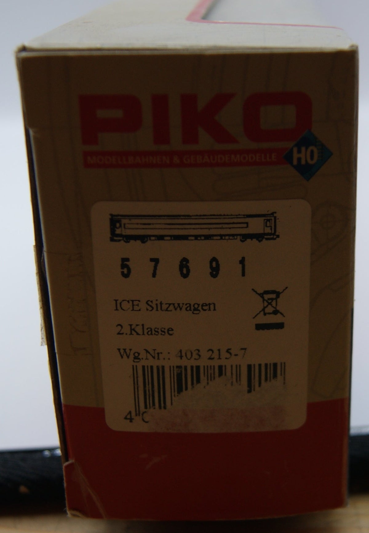 PIKO 57691 ICE 3 Sitzwagen 2. Klasse DB AG H0 403 215-7 DC OVP