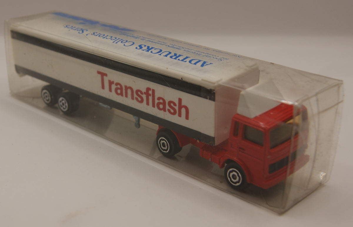 Majorette Vintage Sattelzug „Transflash“ Werbetruck rot/weiß mit Originalbox