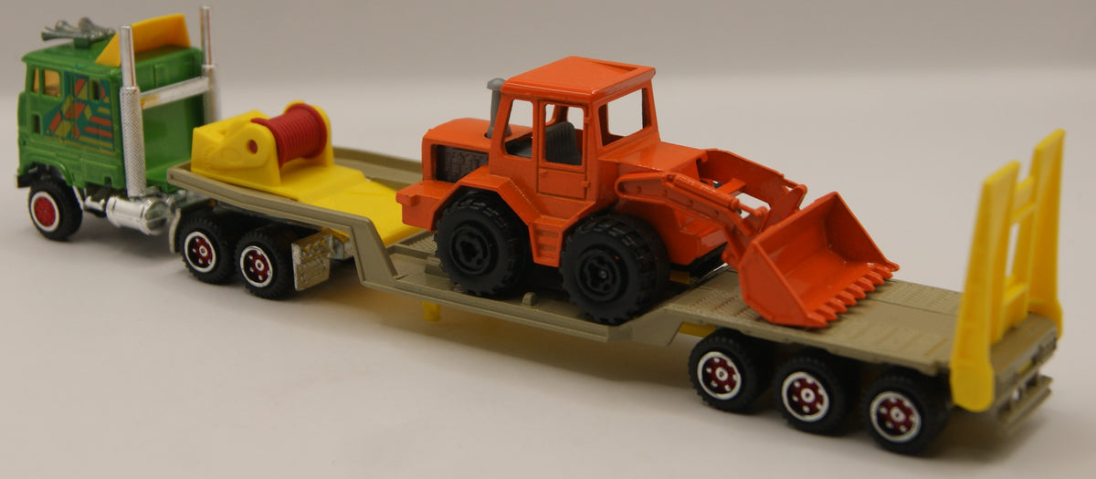 Majorette 602 Ford CL 9000 Tieflader mit Radlader Vintage 1:87 Made in France