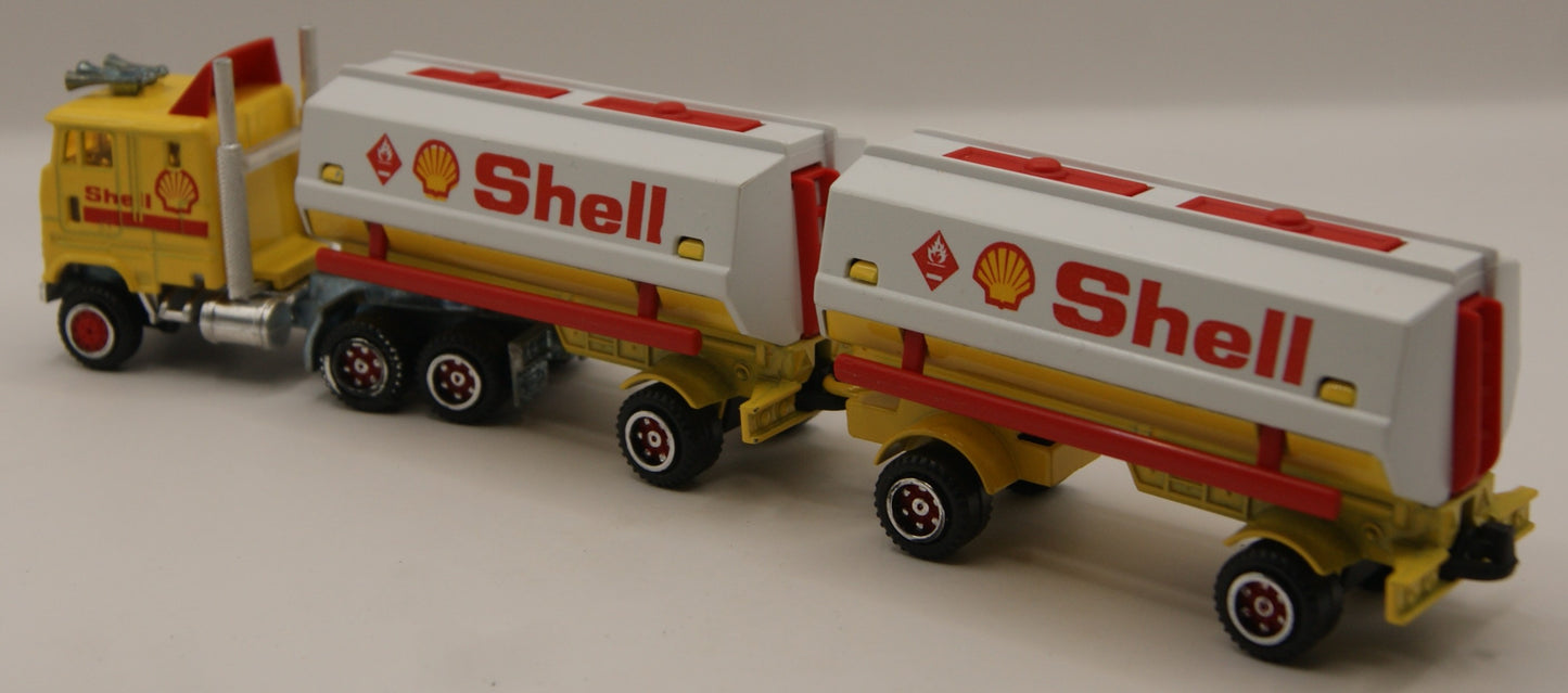 Majorette 605 Ford CL 9000 Shell Tankzug Road Train 1:87 Vintage Made in France