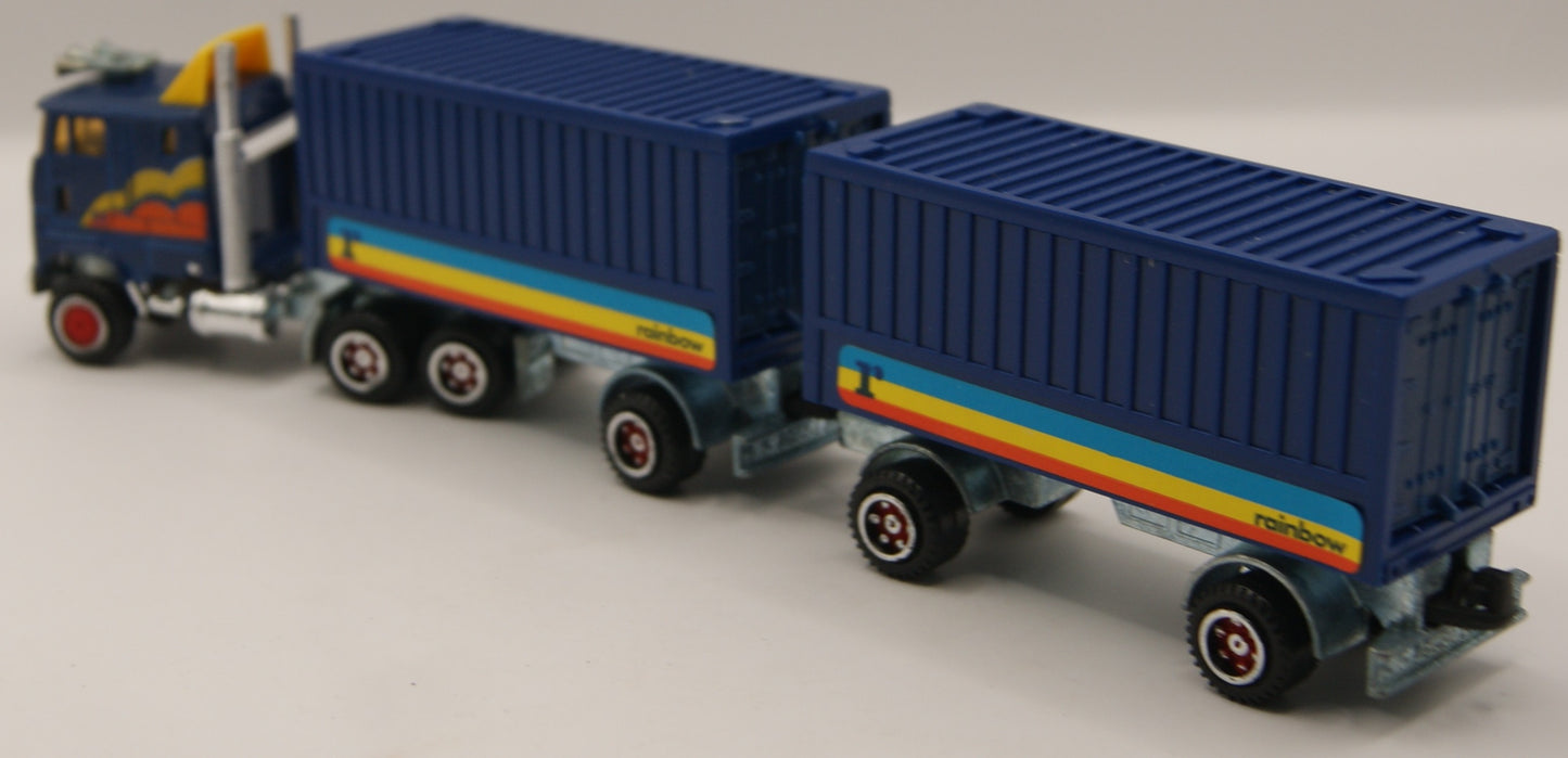 Majorette Ford CL 9000 Rainbow Doppel-Container Road Train 1:87 Vintage Made in France