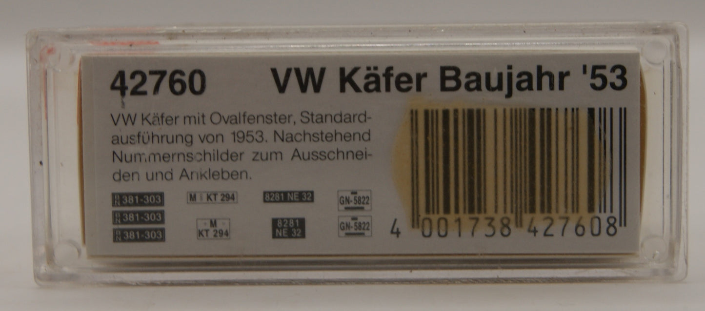 Busch 42760 VW Käfer Baujahr 1953 „Ovali“ Grau H0 1:87 OVP