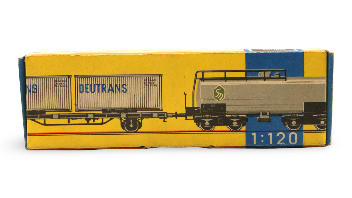 Zeuke/BTTB TT 1:120 – 2 DR Containertragwagen mit 4 Containern, defekt