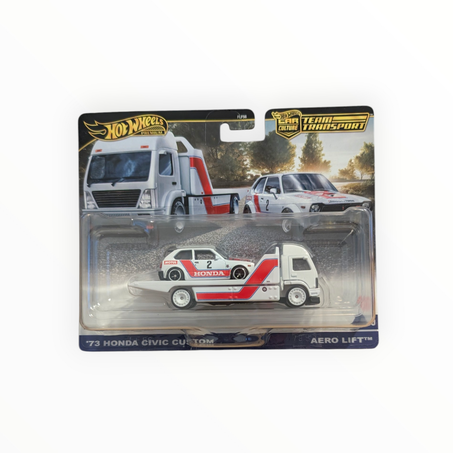 Hot Wheels Premium Team Transport ’73 Honda Civic Custom + Aero Lift #80 | 1:64