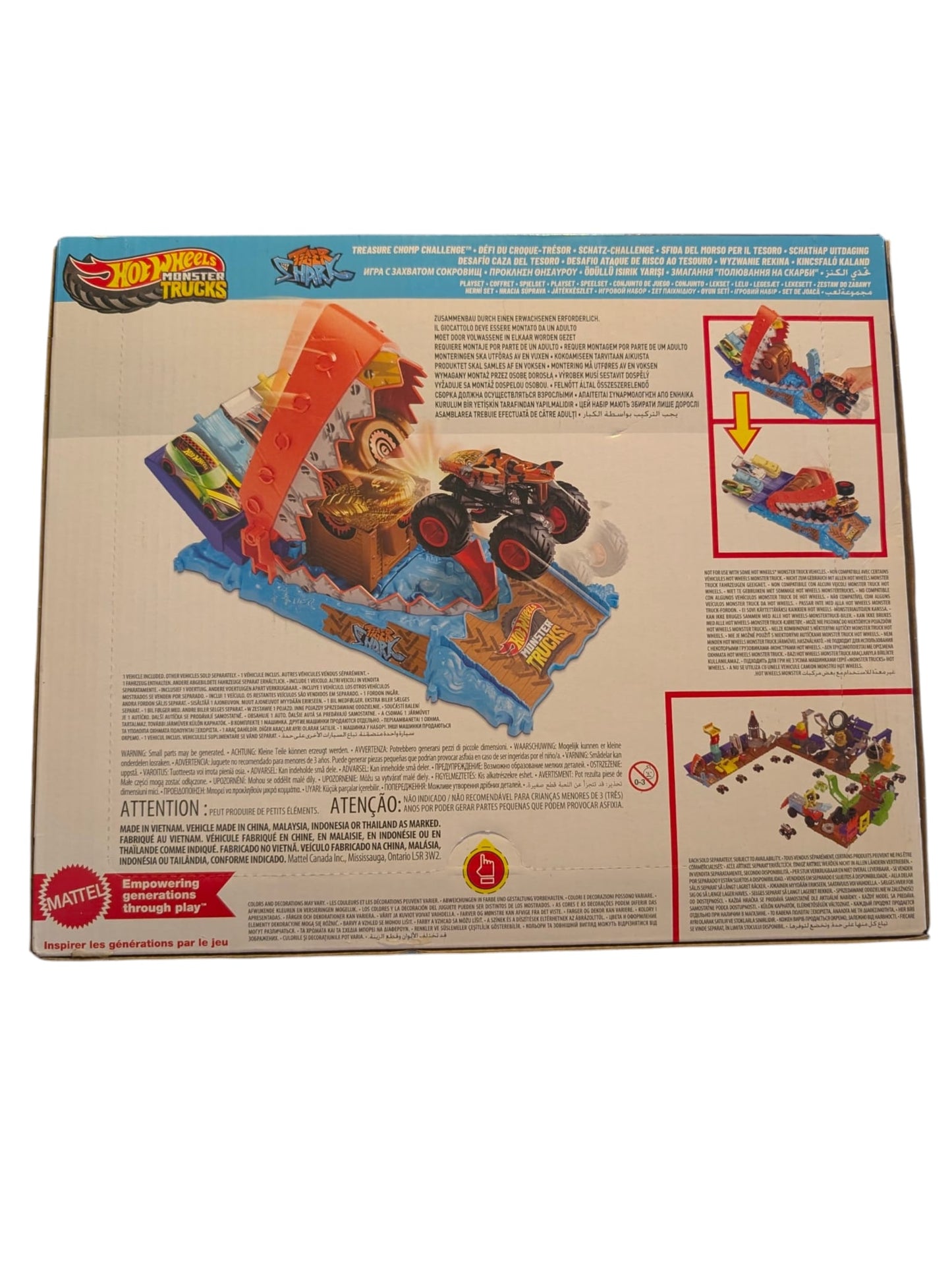 Hot Wheels Monster Trucks Tiger Shark Treasure Chomp Challenge NEU OVP Mattel