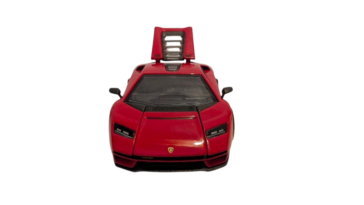 Pop Race Lamborghini Countach LPI 800-4 Rot 1:64 – Sammlermodell mit zu öffnender Motorhaube