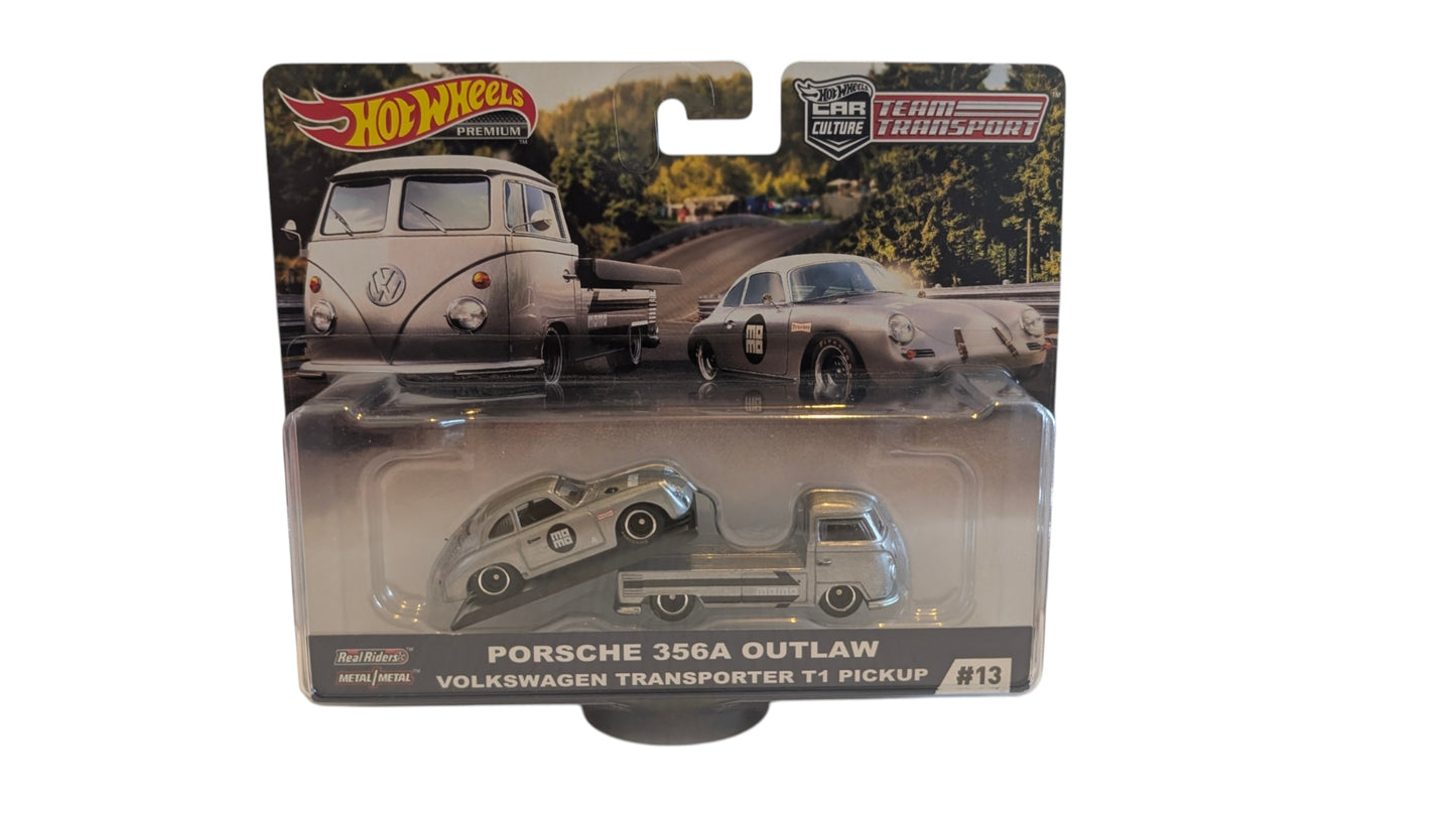 Hot Wheels Premium Car Culture Team Transport #13 – Porsche 356A Outlaw & Volkswagen Transporter T1 Pickup