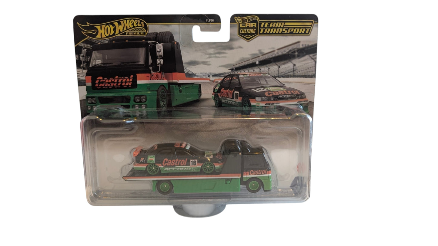 Hot Wheels Premium Car Culture Team Transport – Sakura Sprinter & Honda Accord Castrol
