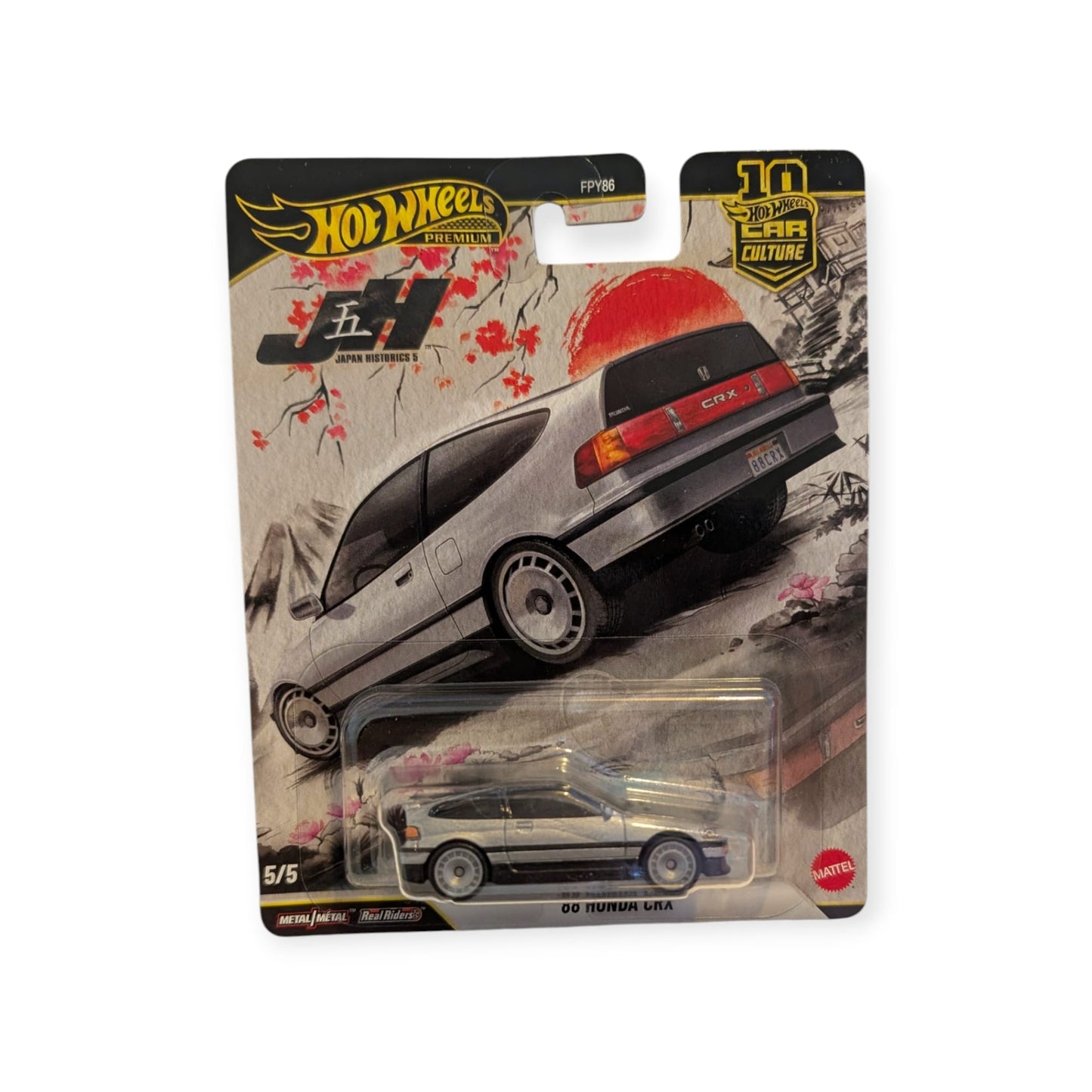 Hot Wheels Premium Car Culture Japan Historics 5 – '88 Honda CR-X – Neu in Originalverpackung