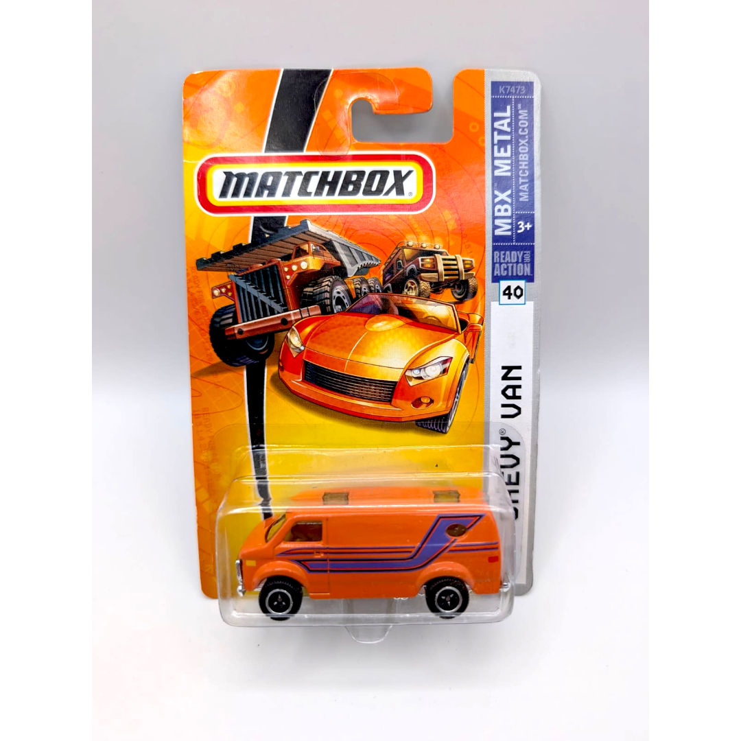 Matchbox K7473 Chevy Van Orange MBX Metal 2007 Nr. 40 Long Card OVP