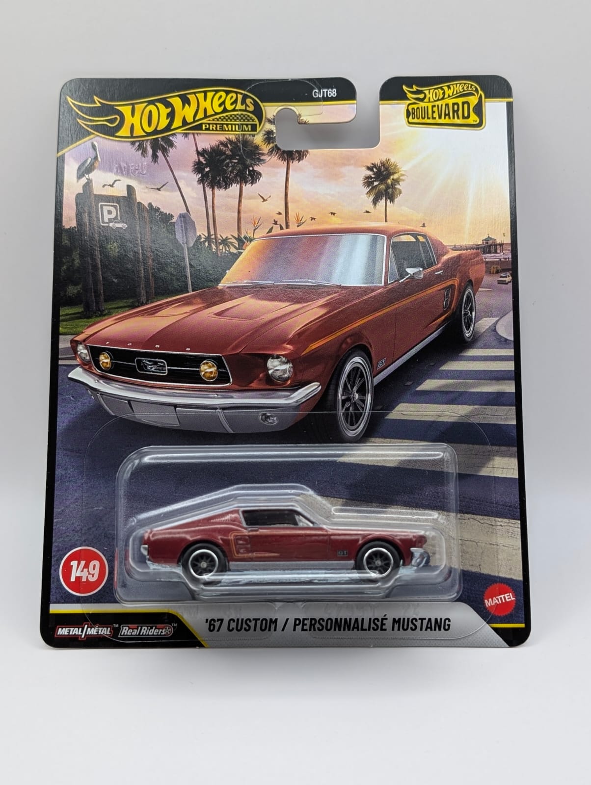 Hot Wheels Premium Boulevard #149 ’67 Custom Mustang Rot Real Riders OVP