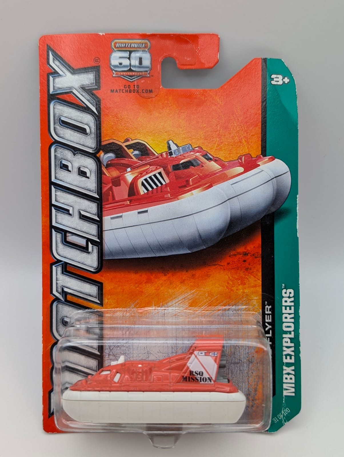 Matchbox Amphi Flyer RSO Mission Luftkissenboot MBX Explorers US Long Card OVP
