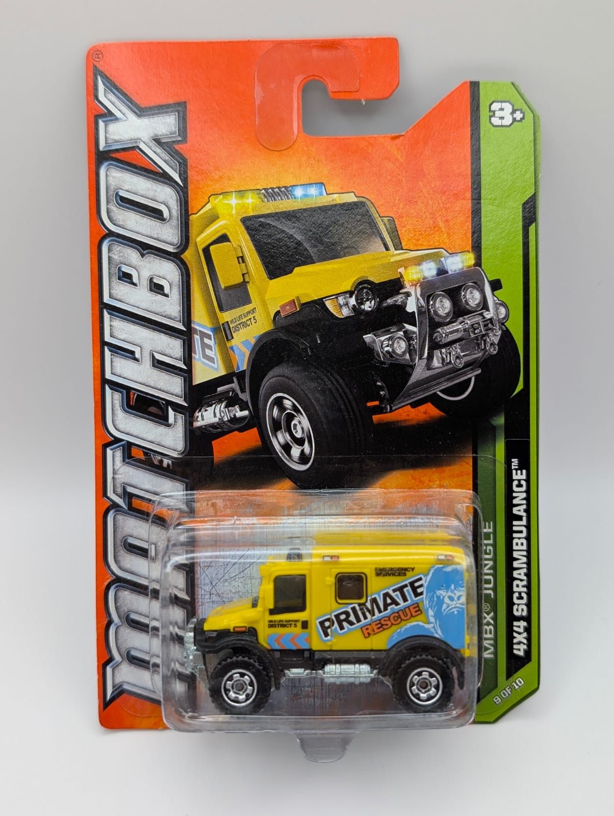 Matchbox 4x4 Scrambulance Primate Rescue MBX Jungle US Long Card OVP