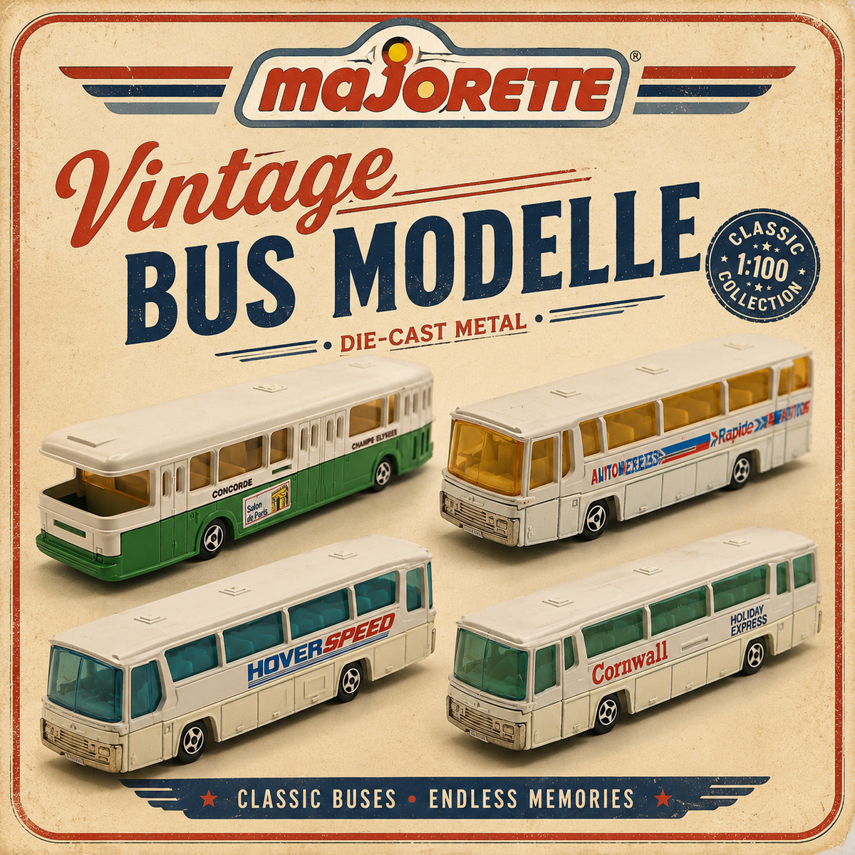 Majorette Vintage Bus Modelle