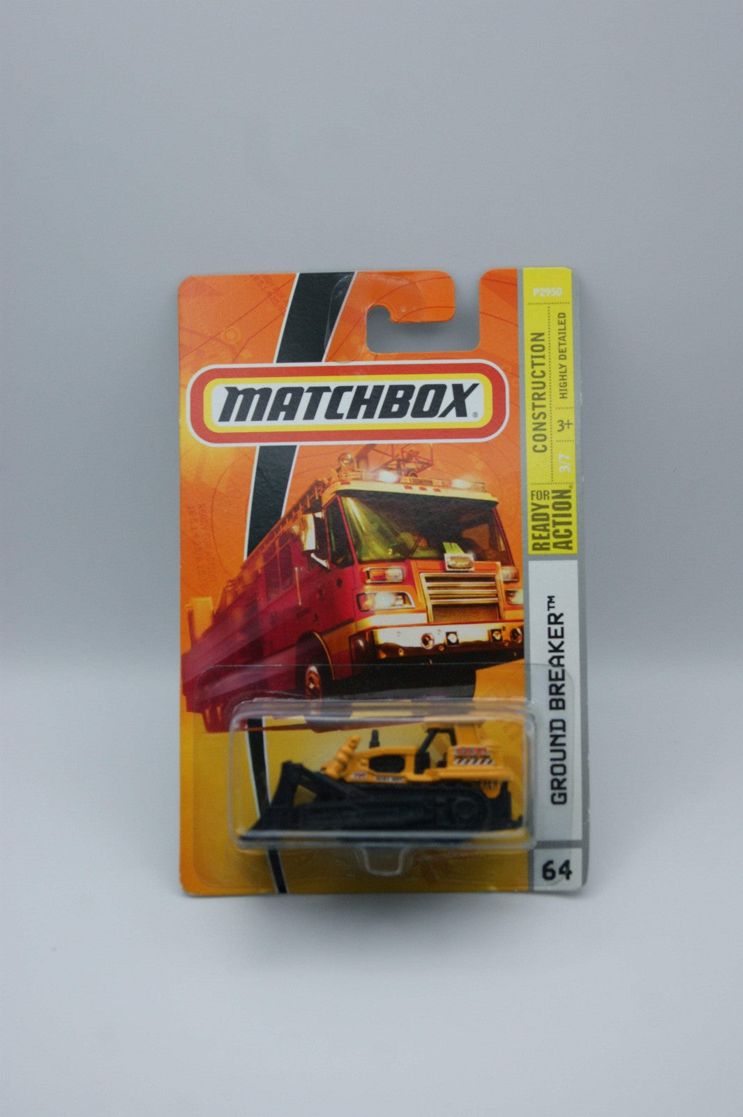 Matchbox Ground Breaker Planierraupe Construction 3/7 #64 US Modell Long Card OV