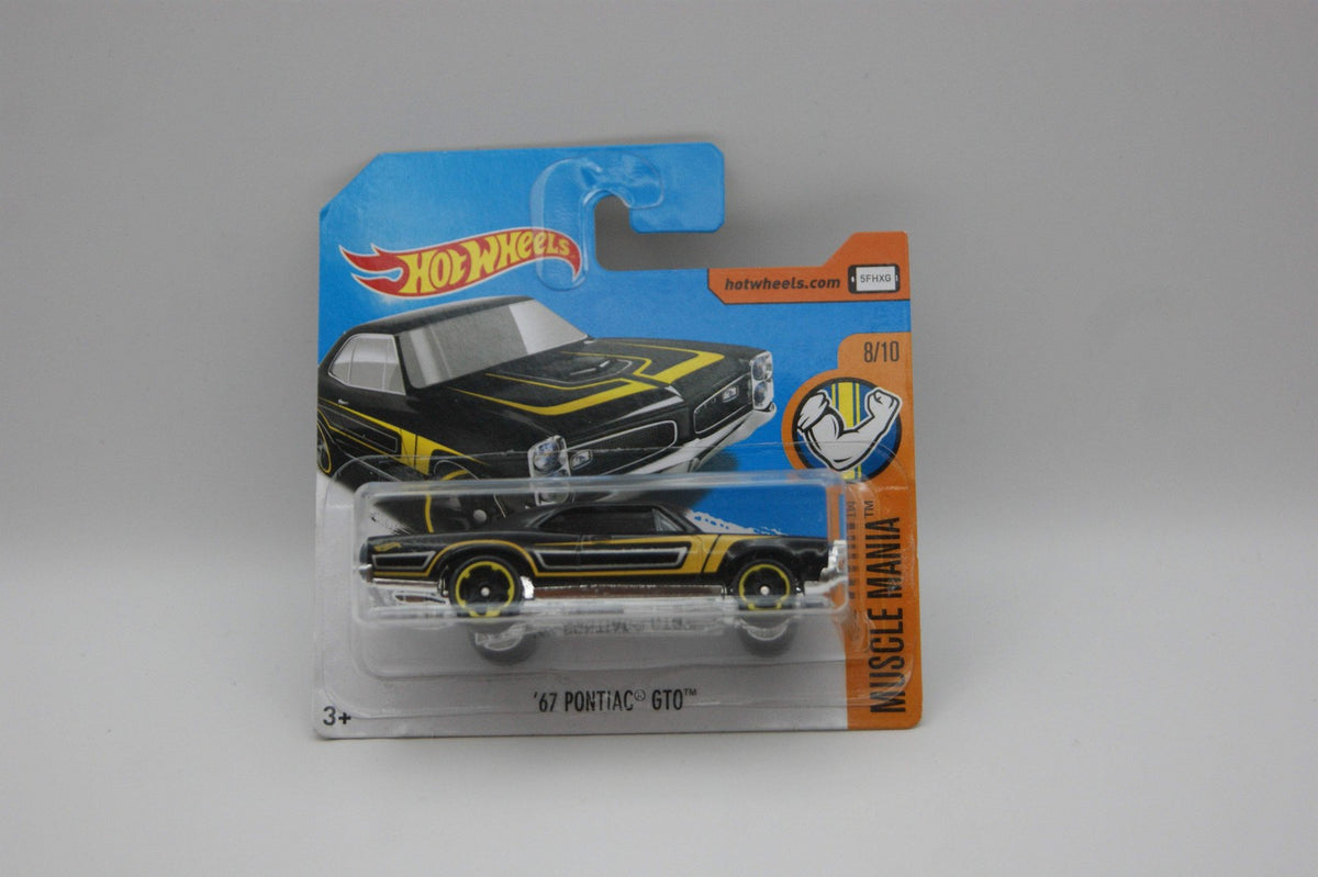Hot Wheels ’67 Pontiac GTO 2017 Muscle Mania 8/10 69/365 Schwarz Gelb Short Card