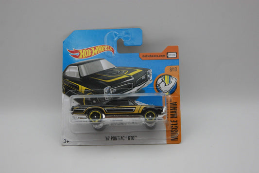 Hot Wheels ’67 Pontiac GTO 2017 Muscle Mania 8/10 69/365 Schwarz Gelb Short Card