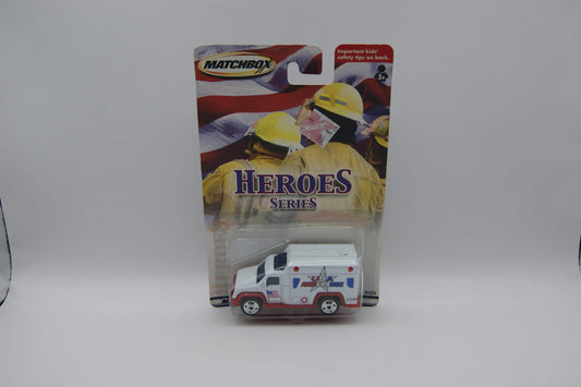 Matchbox Heroes Series USA Ambulance Rettungswagen 91375 US Long Card OVP