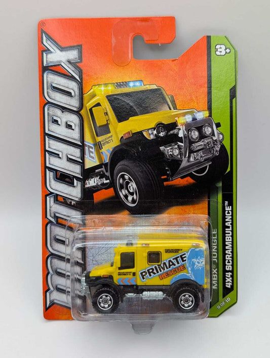 Matchbox 4x4 Scrambulance Primate Rescue MBX Jungle US Long Card OVP