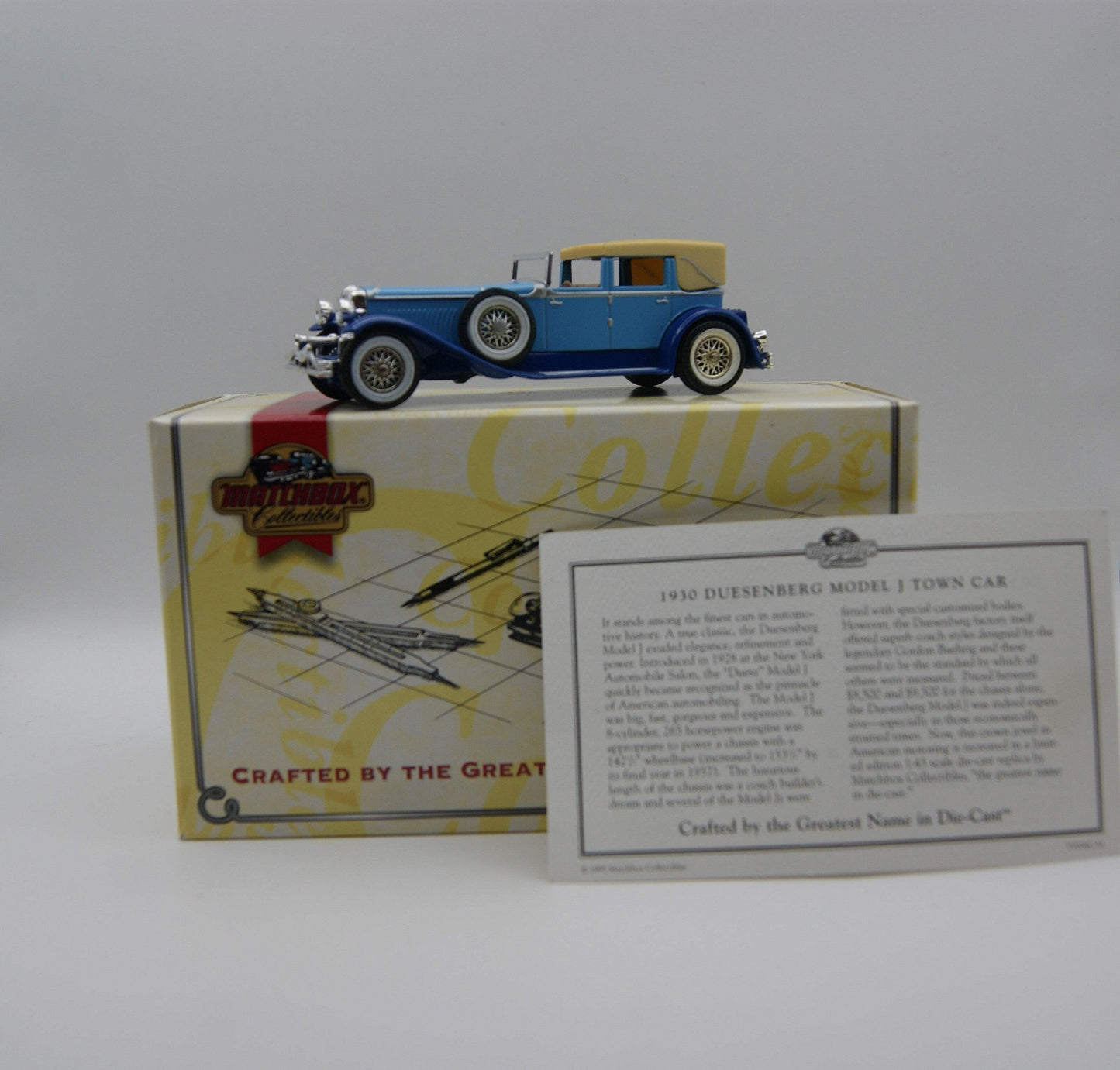 Matchbox Collectibles 1930 Duesenberg Model J Town Car 1:43 OVP Infokarte