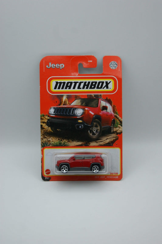 Matchbox 2019 Jeep Renegade Rot 26/100 MBX Off-Road US Modell Long Card OVP