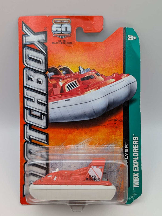 Matchbox Amphi Flyer RSO Mission Luftkissenboot MBX Explorers US Long Card OVP