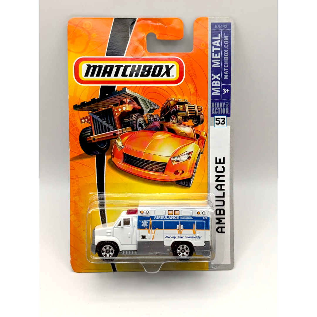 Matchbox Ambulance MBX Metal Nr. 53 Weiß Blau K9492 2007 Neu OVP