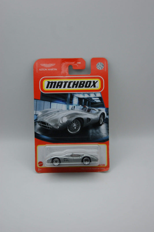 Matchbox 1956 Aston Martin DBR1 Silber 44/100 MBX Showroom US Long Card OVP