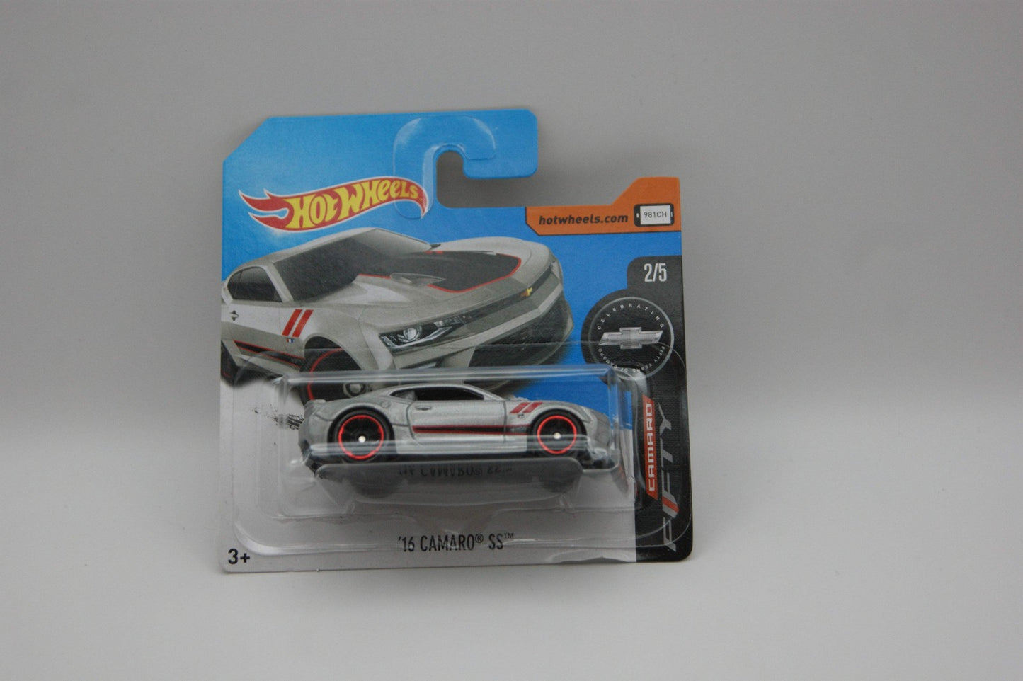 Hot Wheels ’16 Camaro SS 2017 Camaro Fifty 2/5 155/365 Silber Short Card OVP