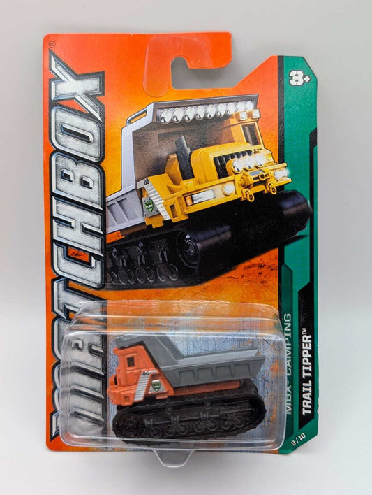 Matchbox Trail Tipper Kettenkipper MBX Camping 8/10 US Long Card OVP