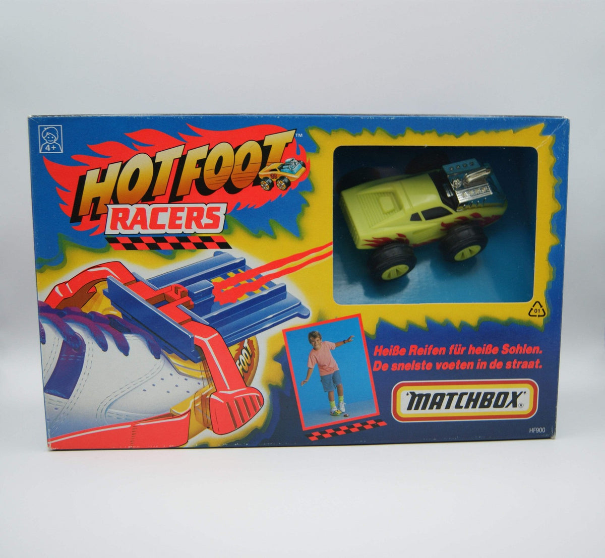 Matchbox Hot Foot Racers HF900 Startrampe mit Rückziehauto 1991 OVP
