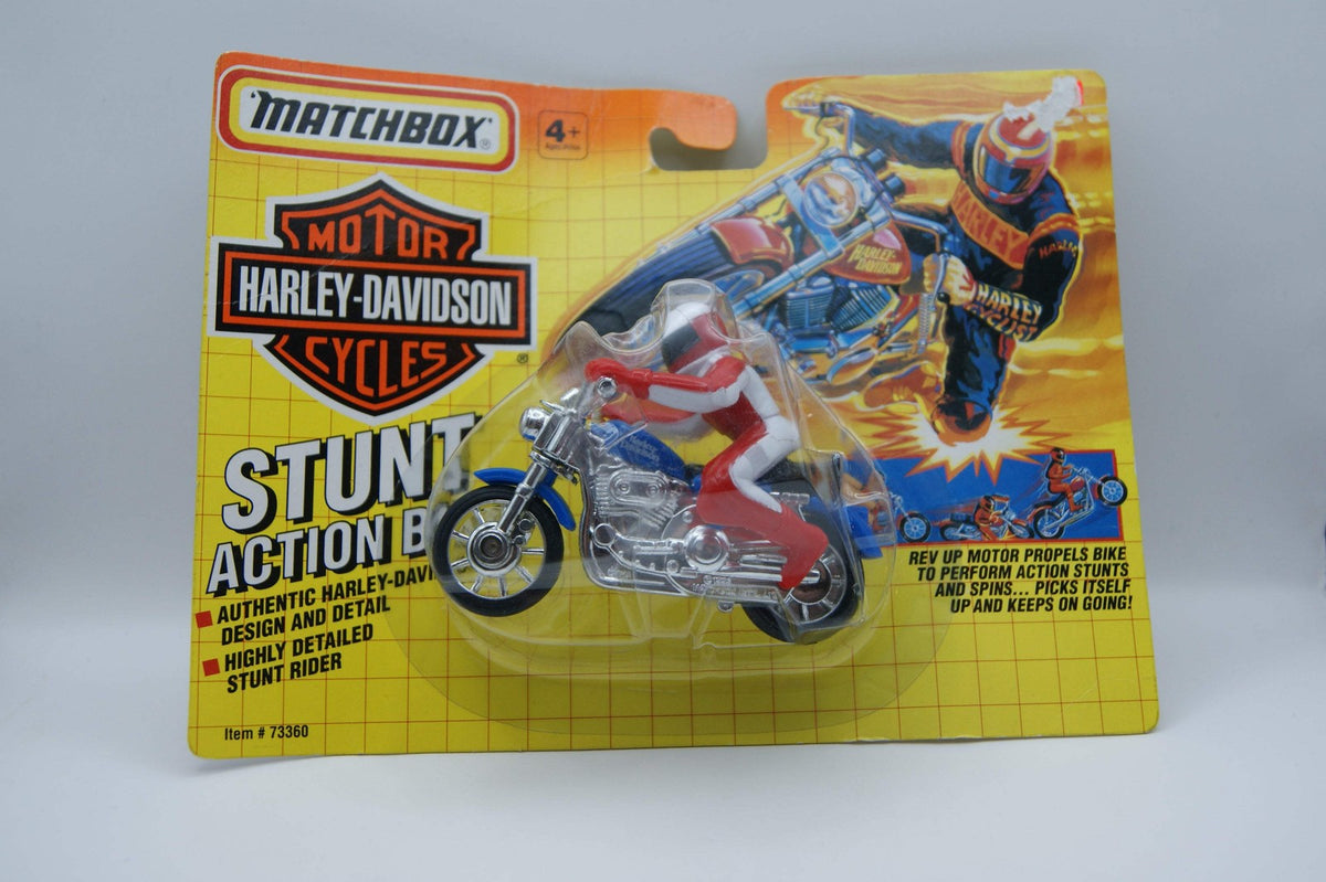Matchbox Harley-Davidson Stunt Action Bike 73360 1992 Rot Weiß Blau OVP Vintage