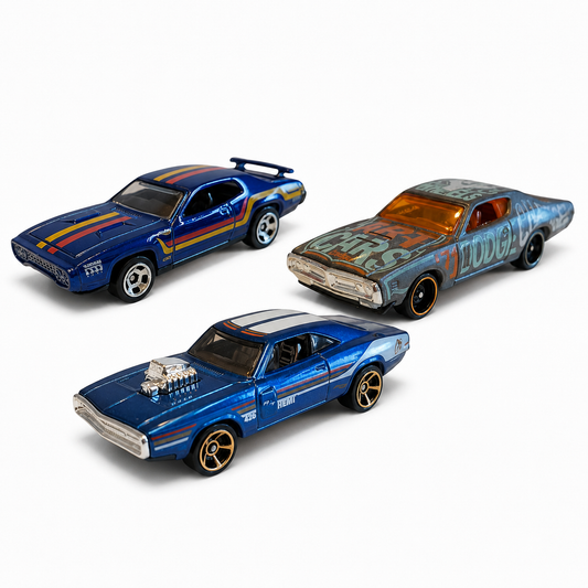 Hot Wheels Dodge Muscle Cars 3er-Set – Charger R/T, ’71 Charger & Challenger – lose