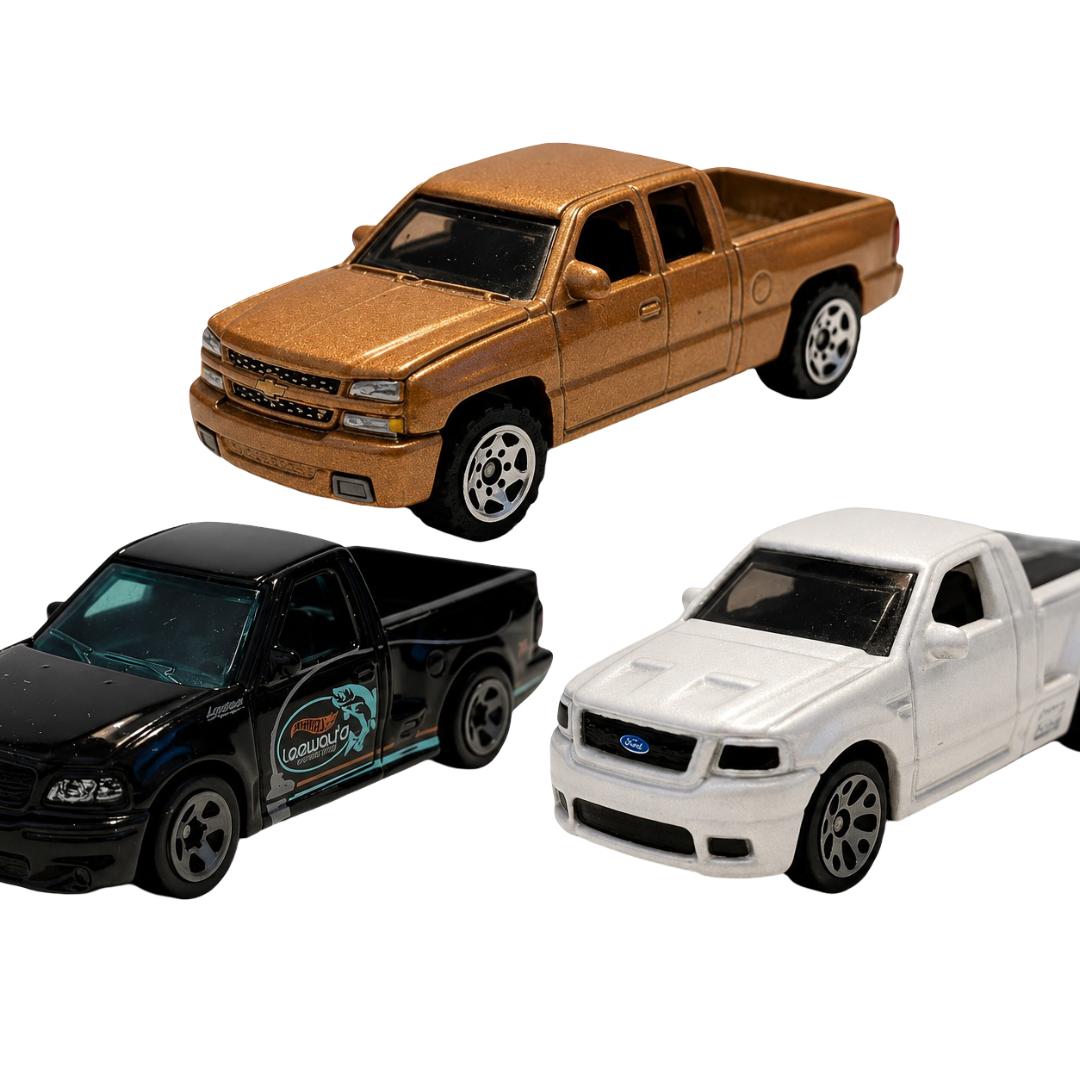 Pickup 3er-Set – Chevrolet Silverado & 2× Ford F-150 SVT Lightning – lose
