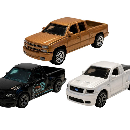 Pickup 3er-Set – Chevrolet Silverado & 2× Ford F-150 SVT Lightning – lose