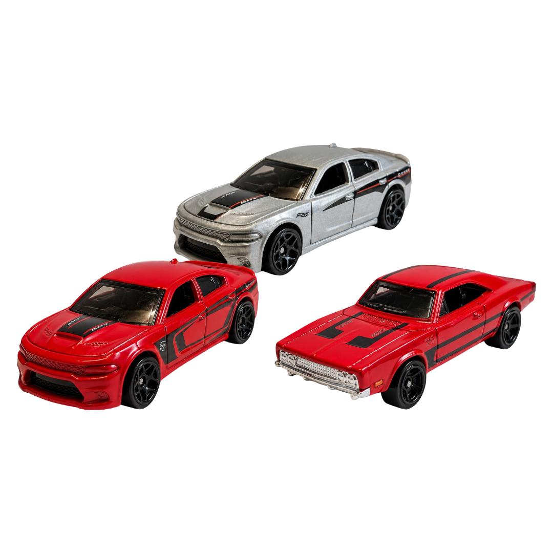 Hot Wheels Dodge Charger 3er-Set – moderne & klassische Muscle Cars – lose