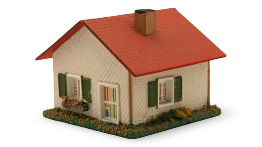 DDR Modellhaus Wohnhaus rotes Dach Fensterläden TT 1:120 Vintage