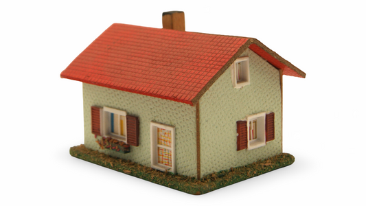 DDR Modellhaus Wohnhaus rotes Dach braune Fensterläden TT 1:120 Vintage