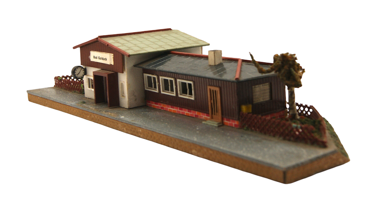 OWO Bahnhof Bad Goldach H0 1:87 DDR Vintage mit Bahnsteig