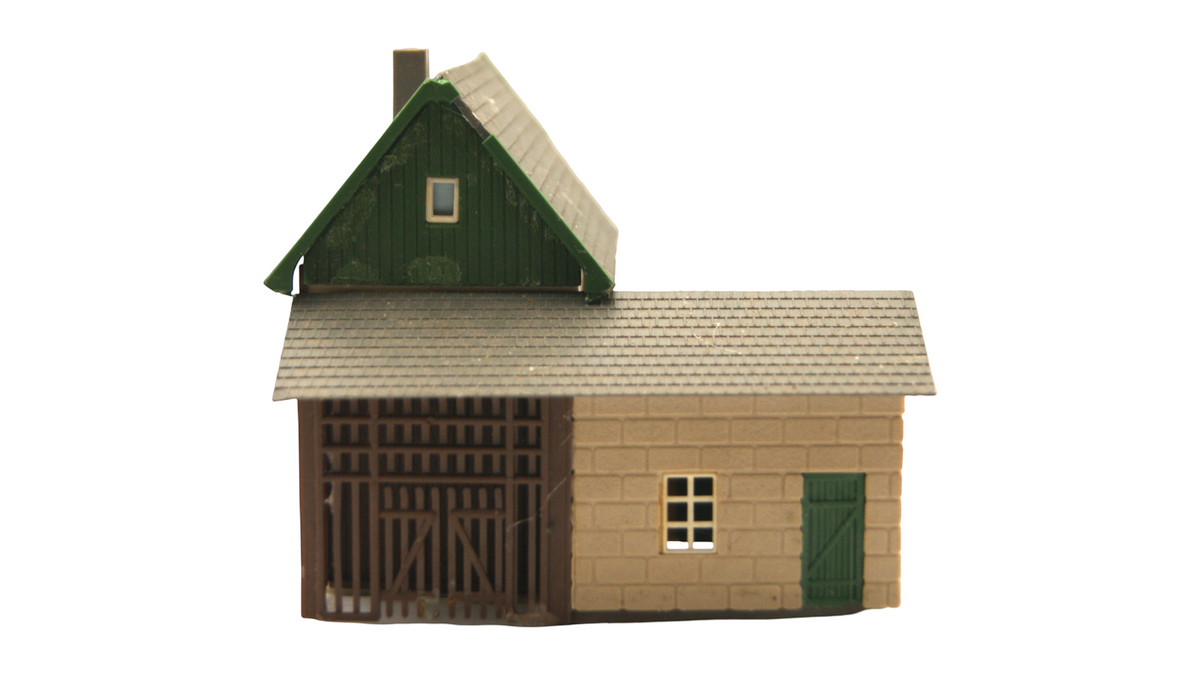TT 1:120 Wohnhaus mit Fachwerkbalkon Garage & Nebengebäude – Vintage