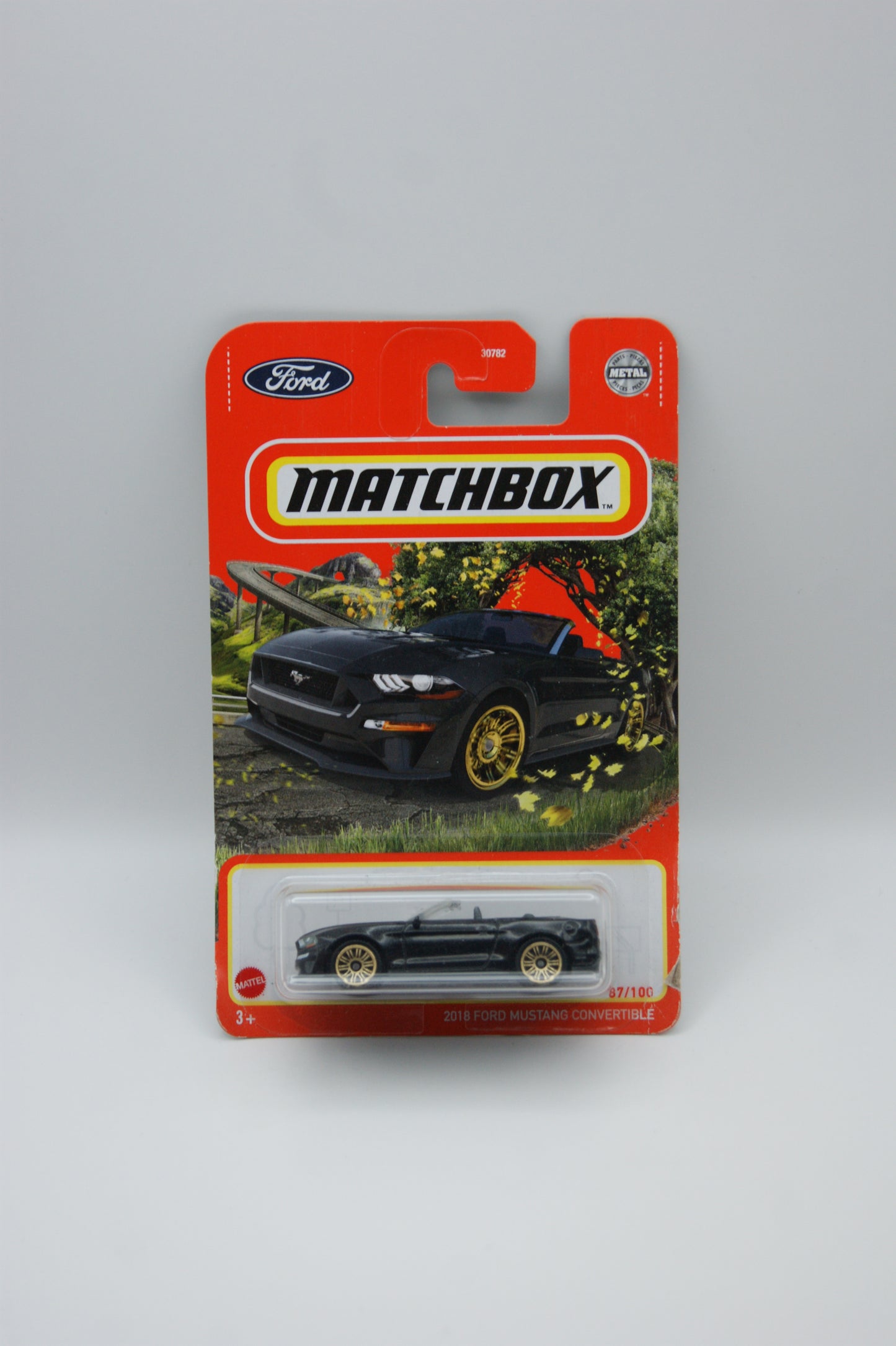 Matchbox 2018 Ford Mustang Convertible Schwarz 87/100 US Modell Long Card OVP