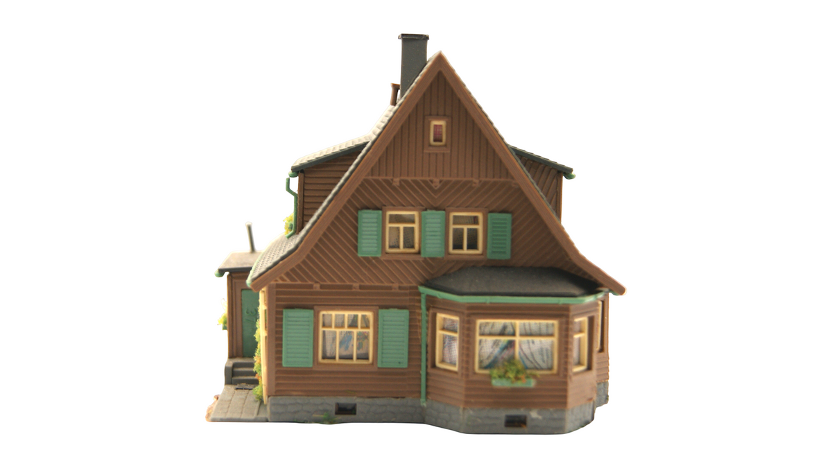 Spur TT 1:120 Wohnhaus mit Erker und Dachgauben – Modellbahn Gebäude