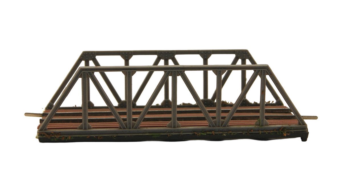 Spur TT 1:120 Fachwerkbrücke mit Holzbohlen – Modellbahn Straßenbrücke