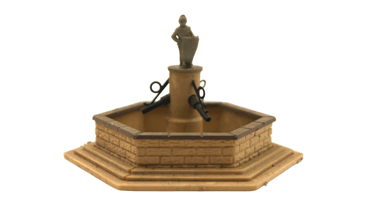 Spur TT 1:120 Dorfbrunnen mit Figur – Historischer Marktbrunnen